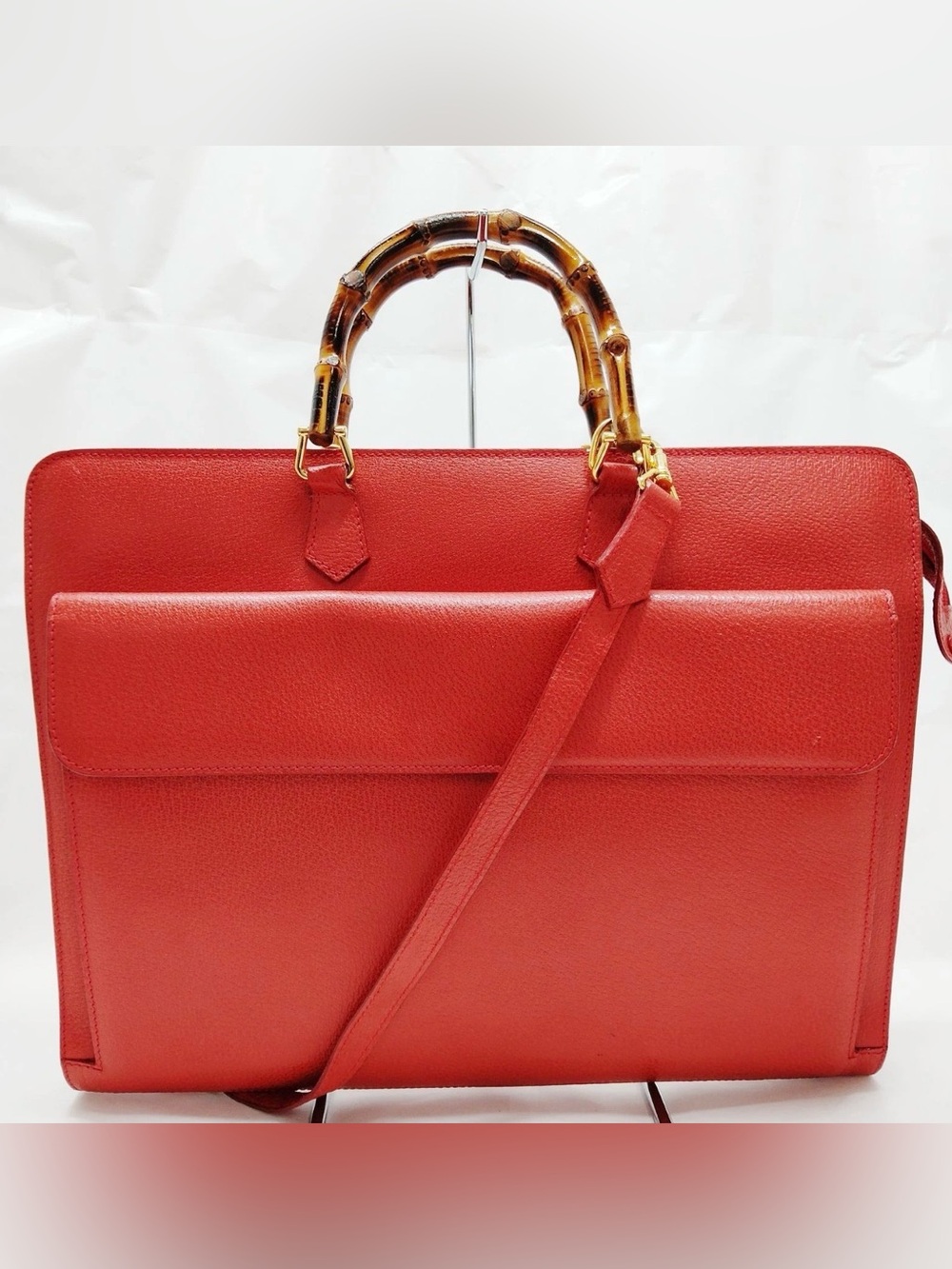 Gucci Business Bag Bamboo Red